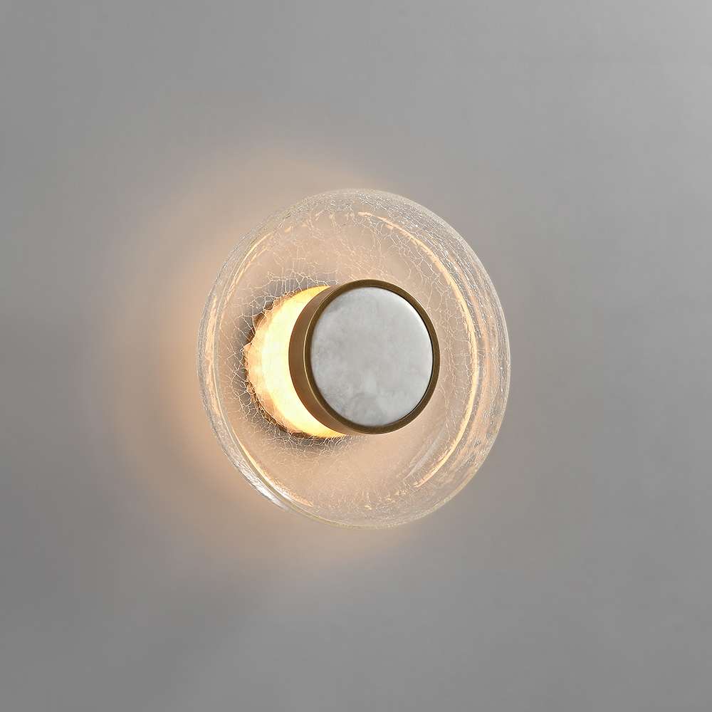 glass shade wall sconce for room