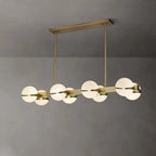 Stilnovo Modern Gold And White Island Glass Chandelier