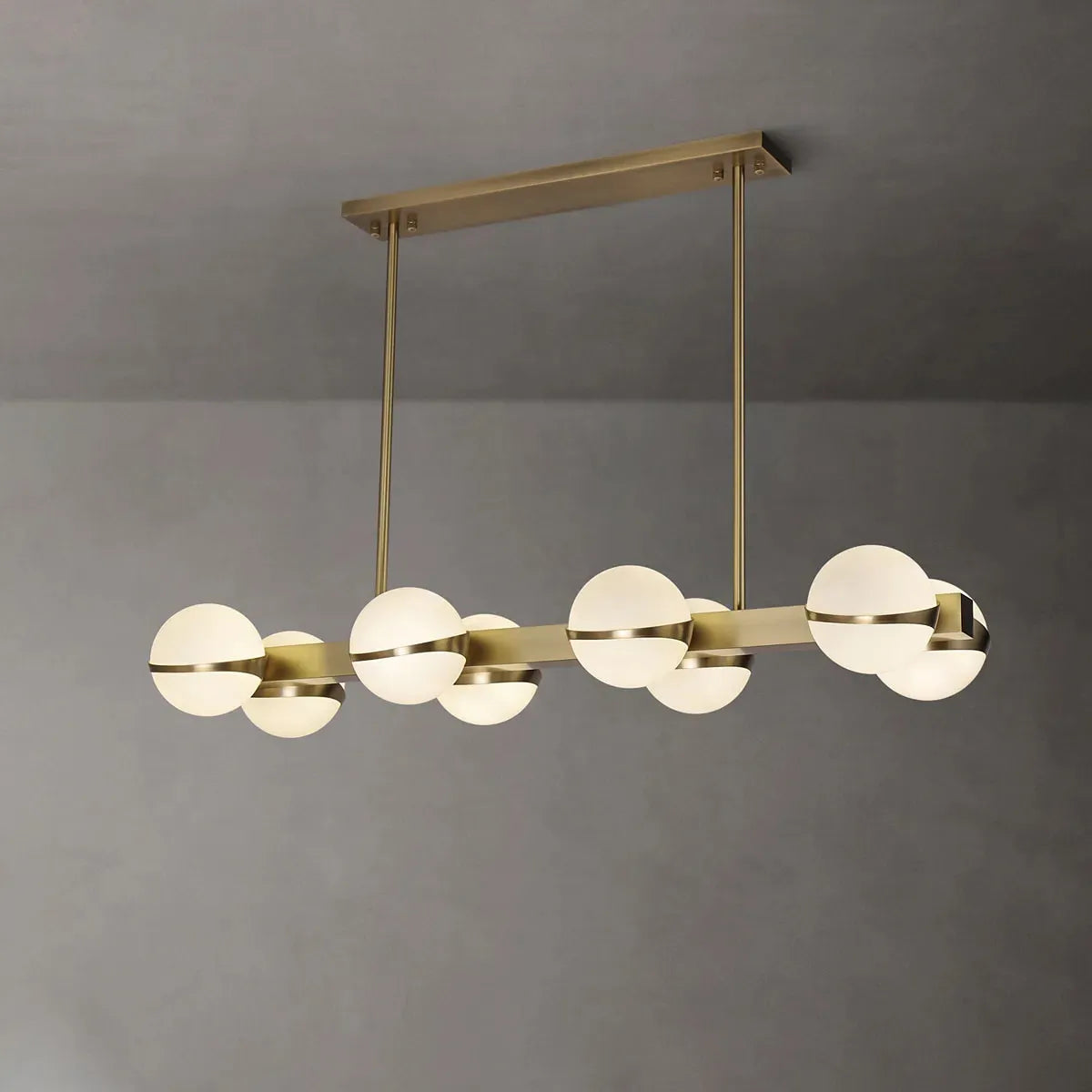 Stilnovo Modern Gold And White Island Glass Chandelier