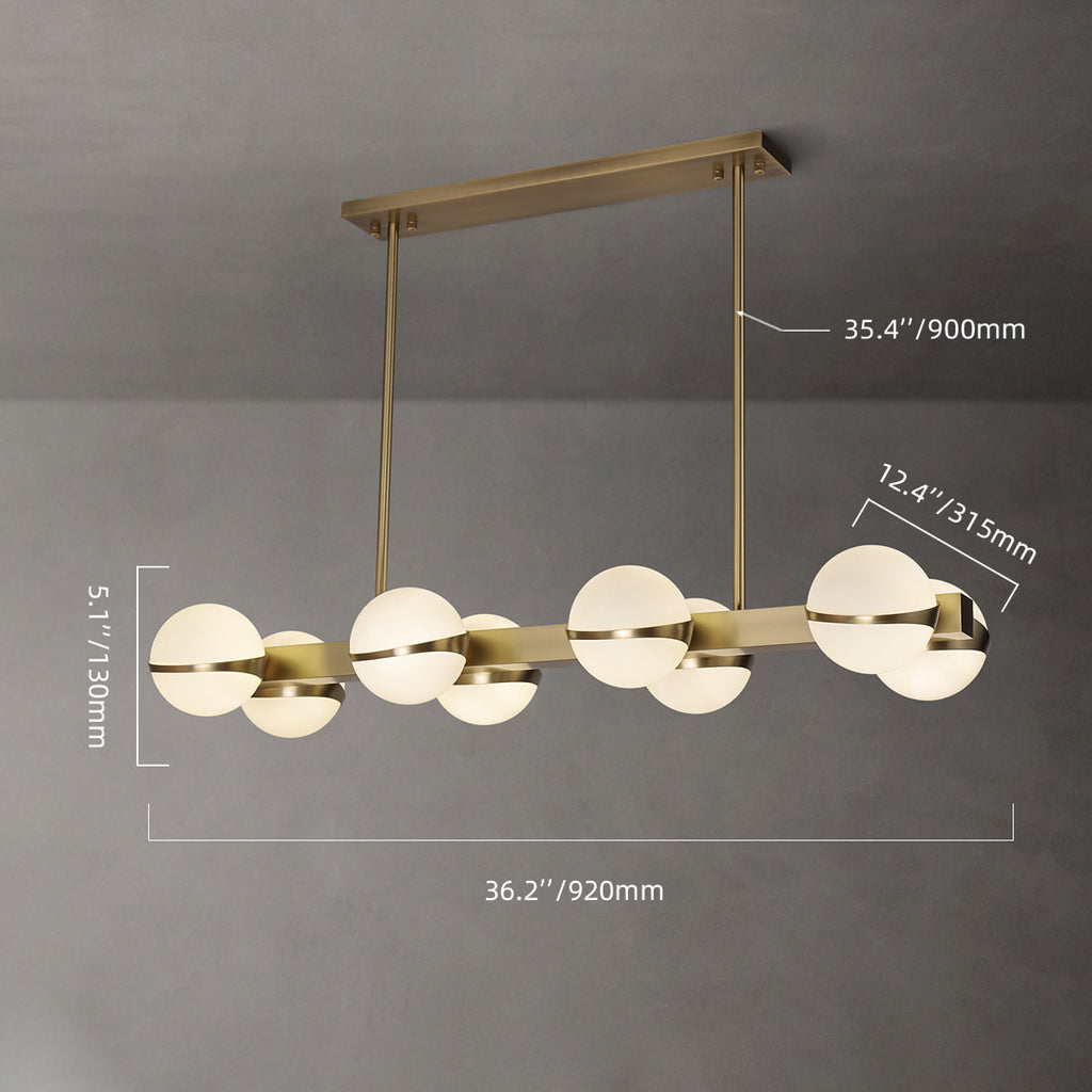 island glass chandelier