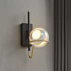 industrial black globe wall light