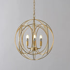 gold iron suspended chandelier