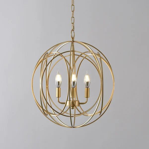 gold iron suspended chandelier
