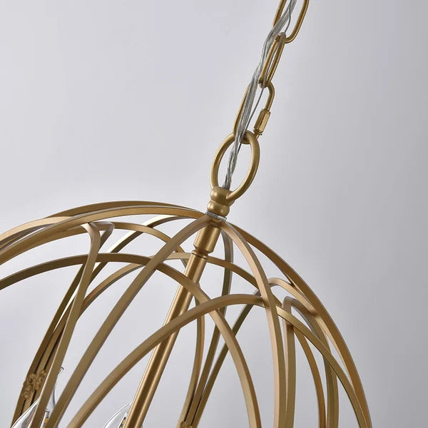 gold iron geometric suspended chandelier