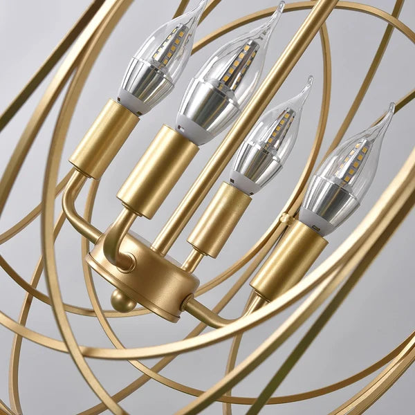 orb chain suspended chandelier