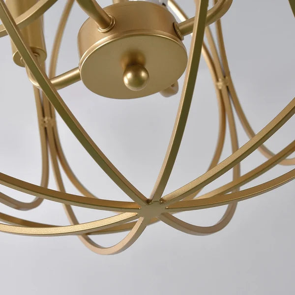 gold iron geometric chandelier