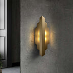 gold geometric led sconce