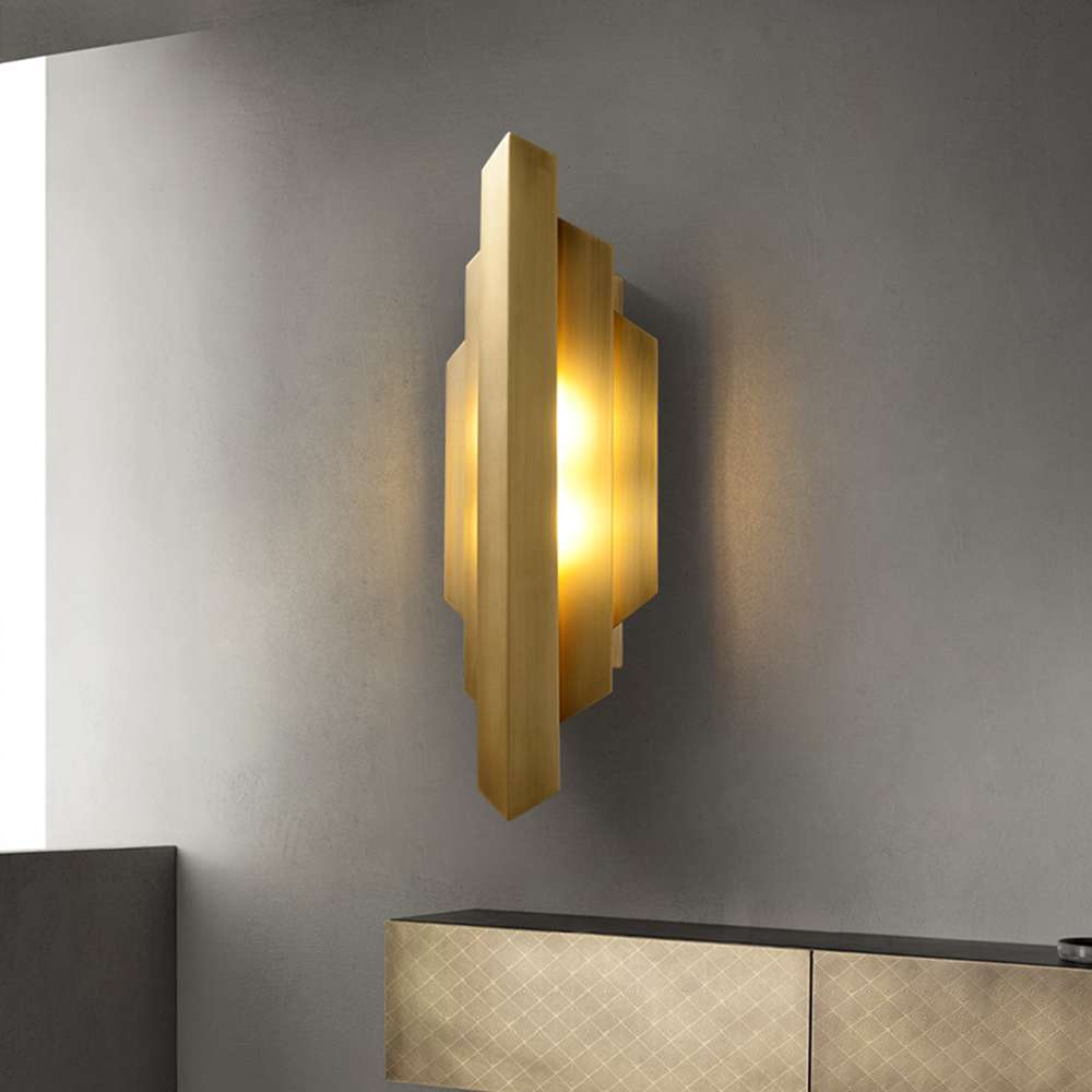 vertical gold wall light