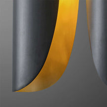 hammered 2-light brass pendant