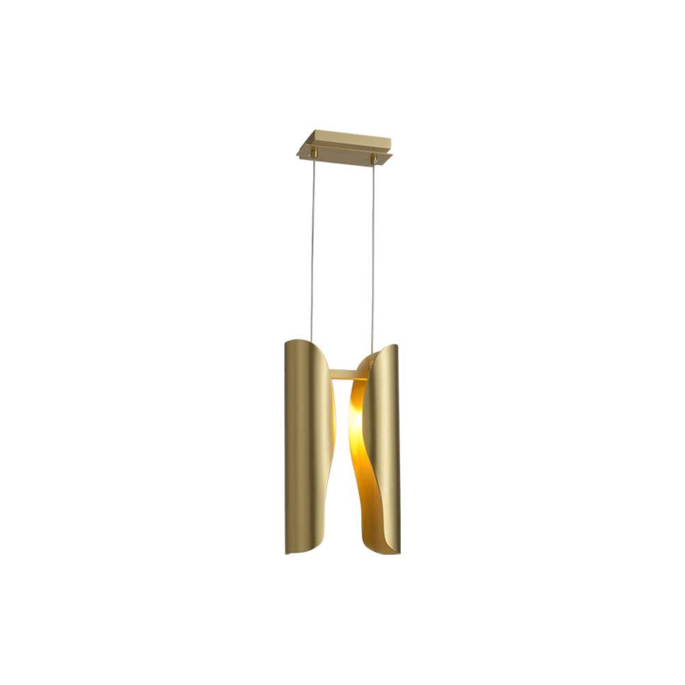 modern metallic curl pendant