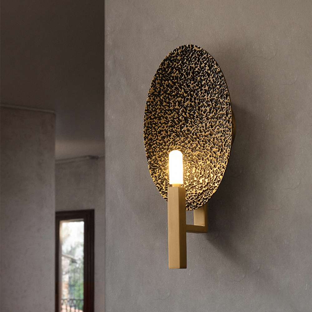 oval brass wall light