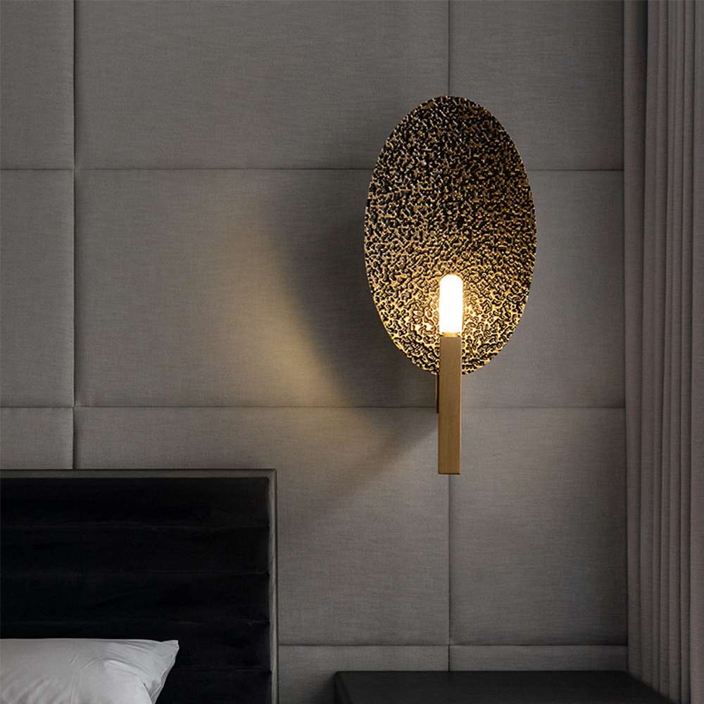 vintage hammered brass sconce