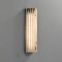 Hand‑Carved Alabaster Wall Light – Built‑In LED with Sculptural Design - View 2
