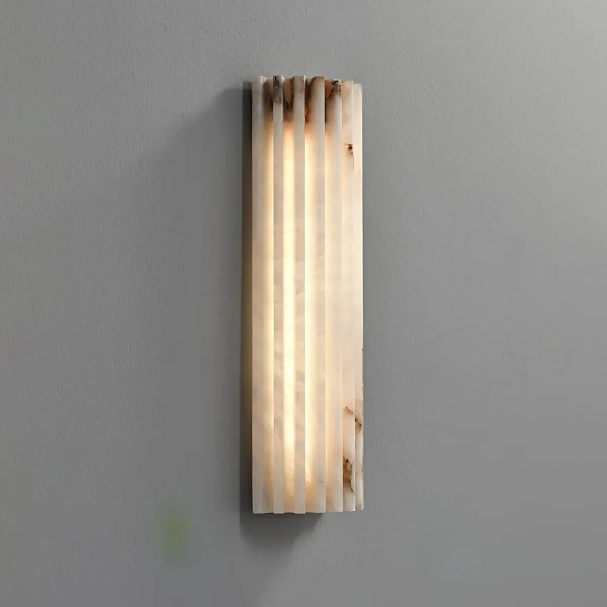 Hand‑Carved Alabaster Wall Light – Built‑In LED with Sculptural Design - View 2