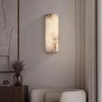 Hand‑Carved Alabaster Wall Light – Built‑In LED with Sculptural Design - View 4