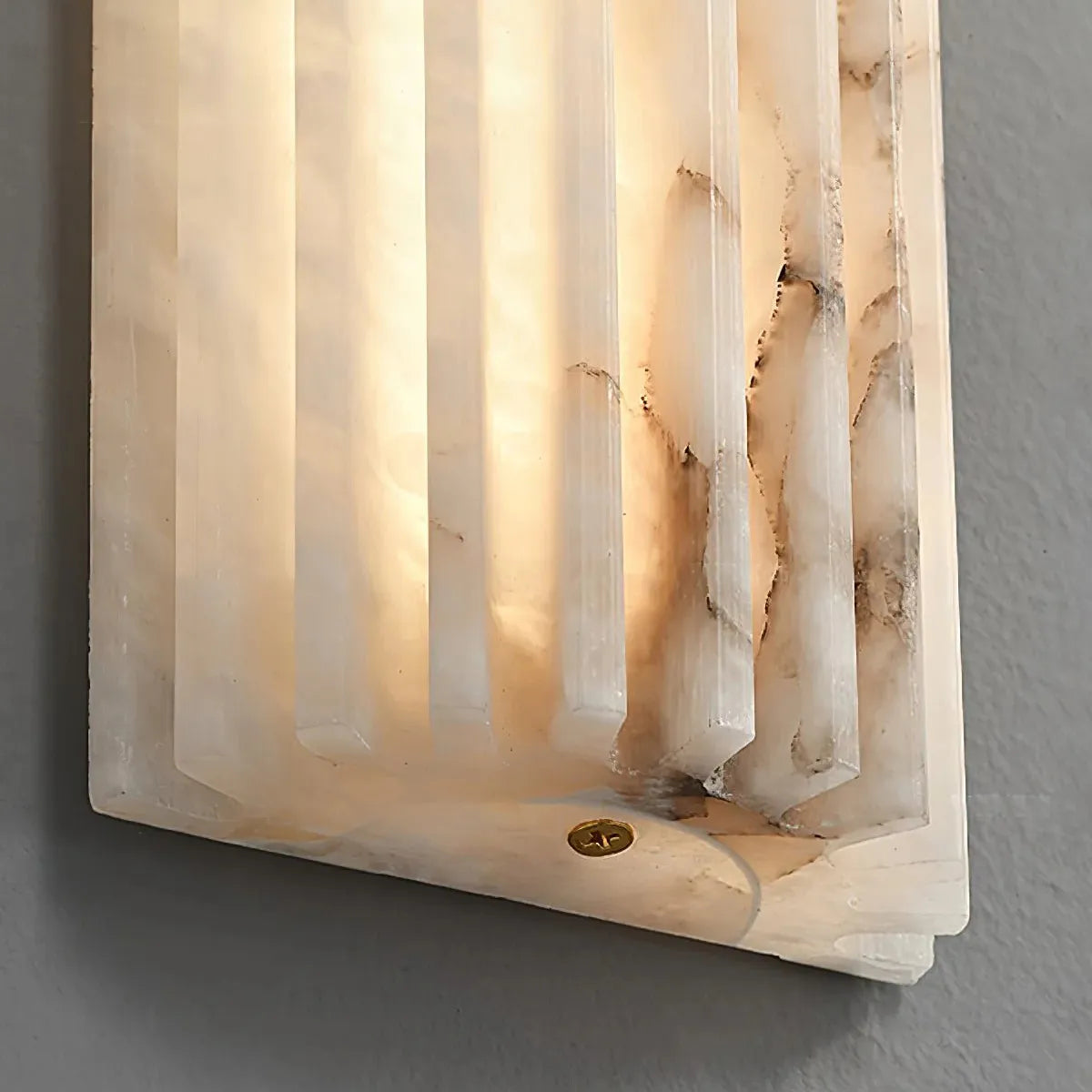 Hand‑Carved Alabaster Wall Light – Built‑In LED with Sculptural Design - View 6