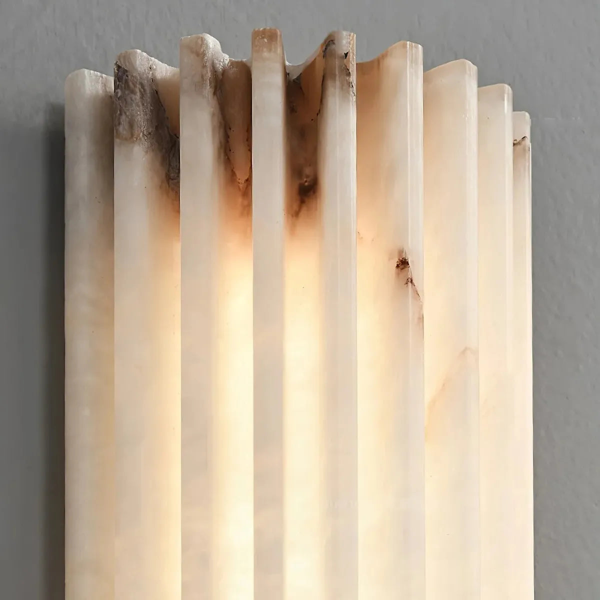 Hand‑Carved Alabaster Wall Light – Built‑In LED with Sculptural Design - View 7