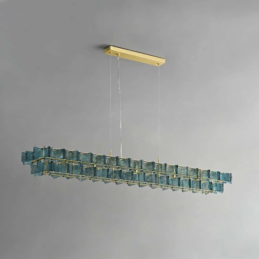 hand-crafted glass island chandelier