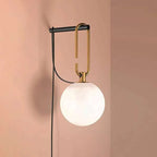 hanging globe shade wall sconce