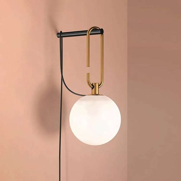 hanging globe shade wall sconce