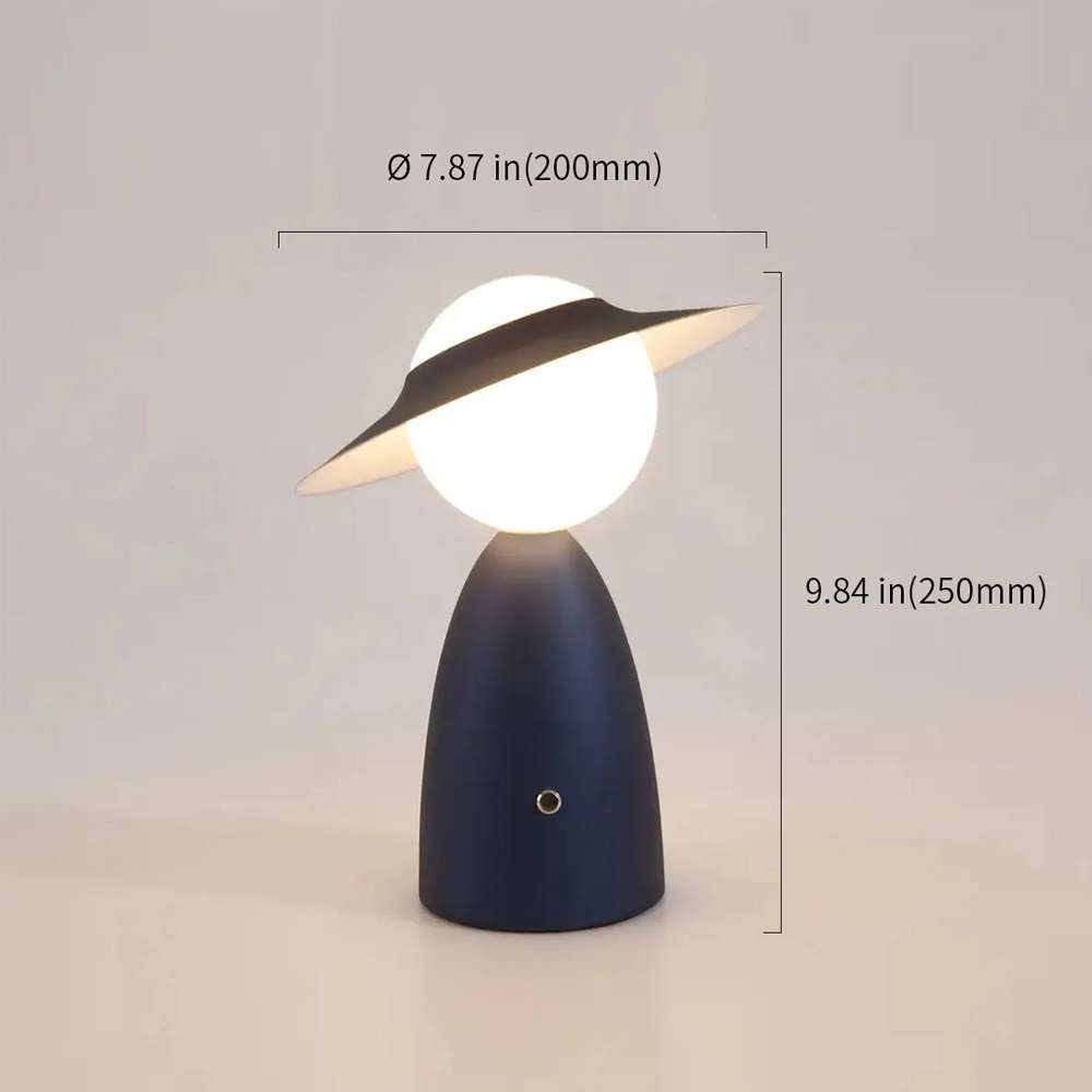 black hat-man touch table light