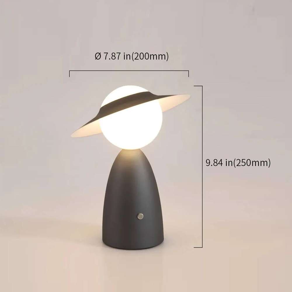 grey hat-man touch table lamp