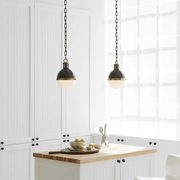 13 1/4" wide white pendant