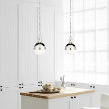 wide white glass pendant