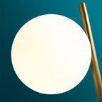table light with glass shade