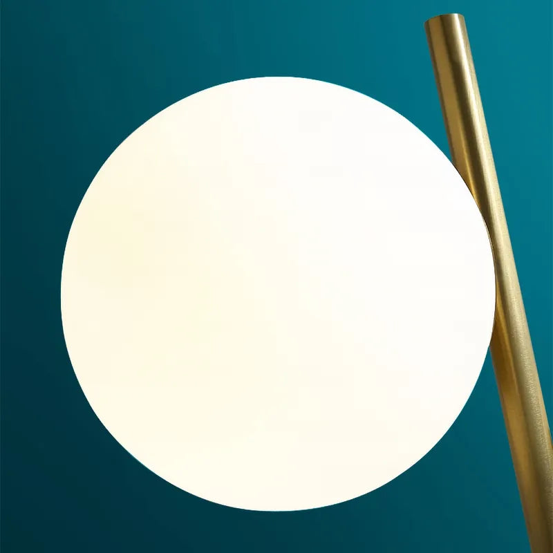 table light with glass shade