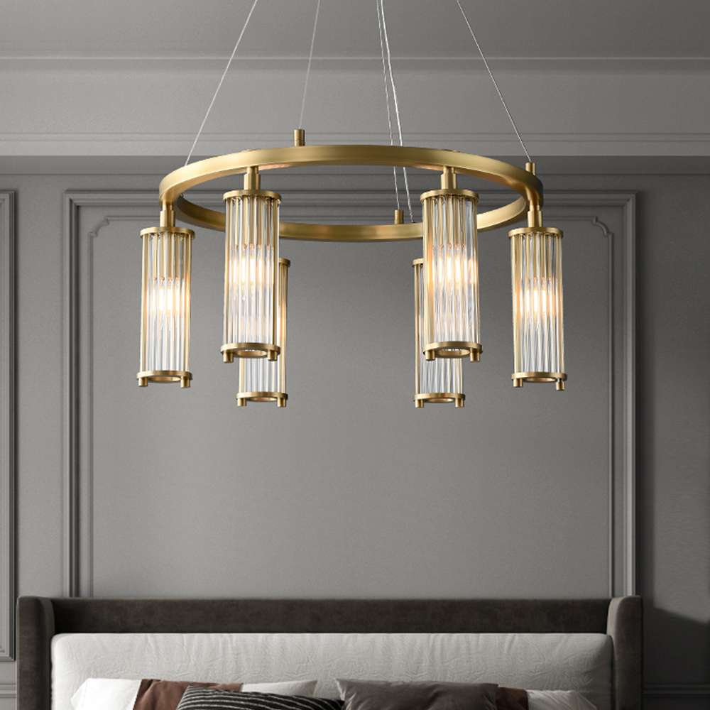 modern ring chandelier detail