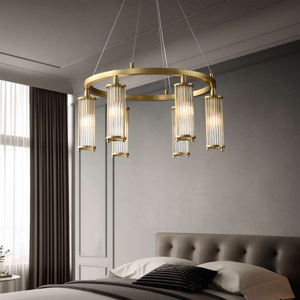 modern chandelier warm glow