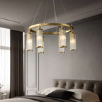 modern chandelier warm glow