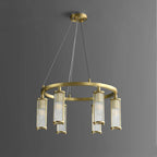 brass glass ring chandelier