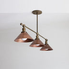 Industrial Brass Pendant Light With Copper Shade for Kitchen Island - View 2