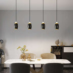 black linear chandelier design
