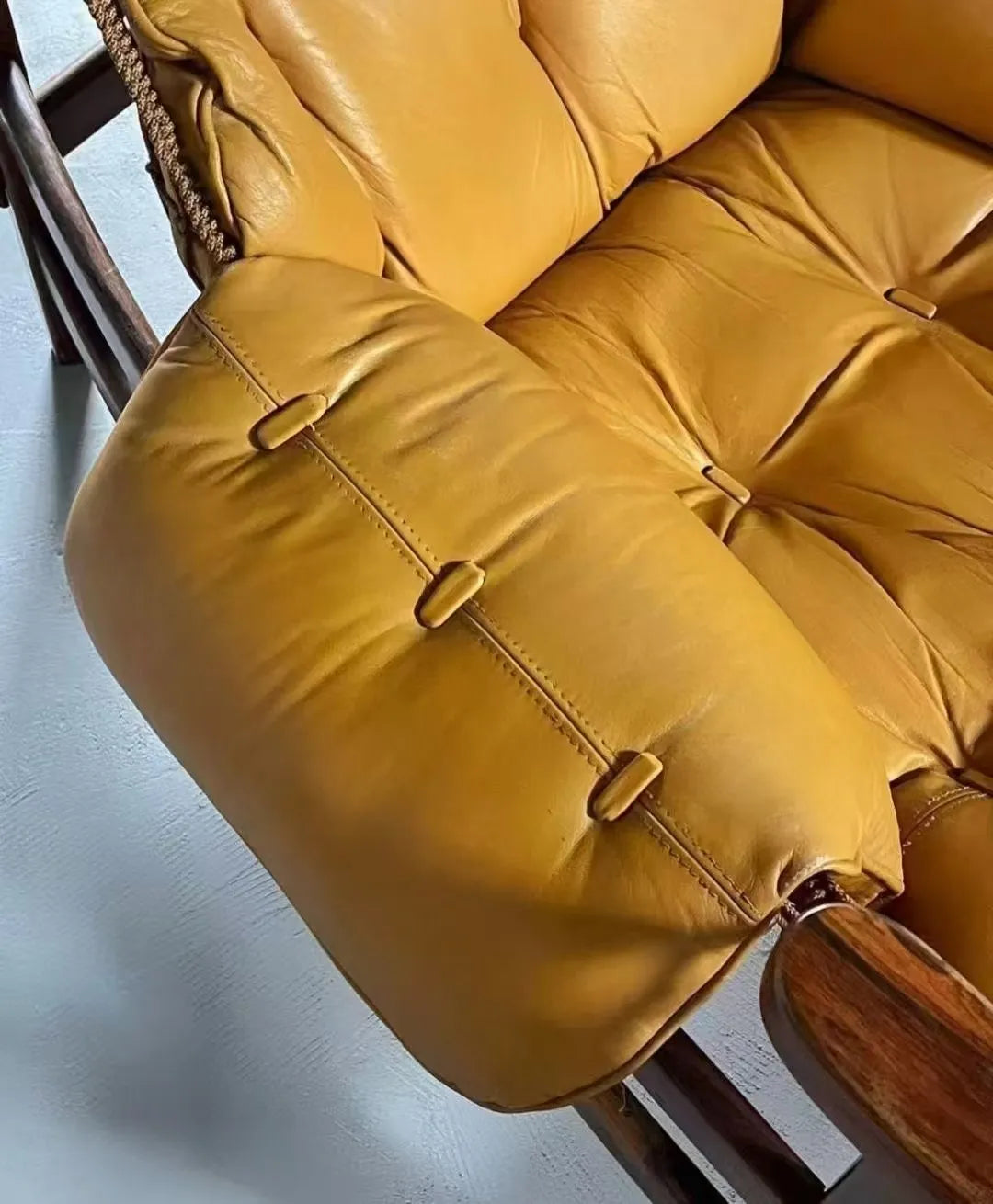Jangada Lounge Chair & Ottoman – Premium Wood & Leather Design - View 2