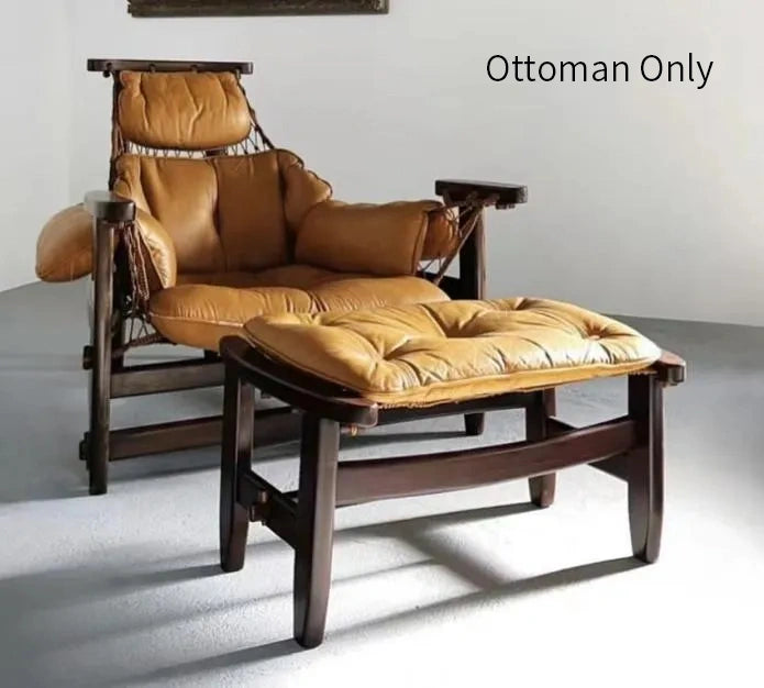 Jangada Lounge Chair & Ottoman – Premium Wood & Leather Design