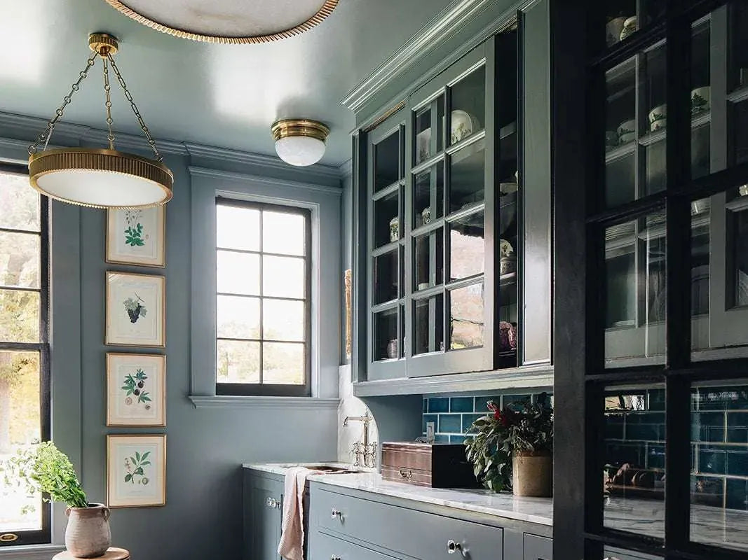 Alden disc chandelier over a kitchen island