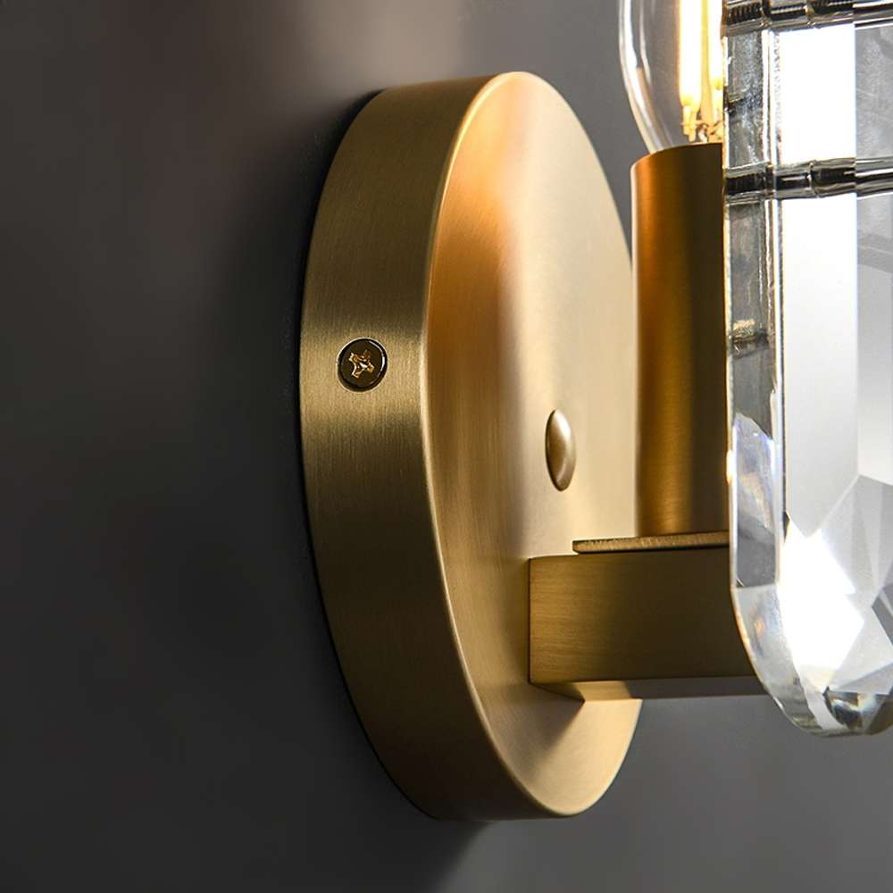 clear glass crystal wall lamp