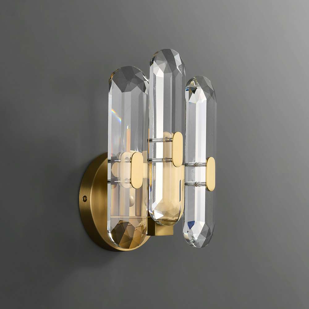 crystal cylinder wall light