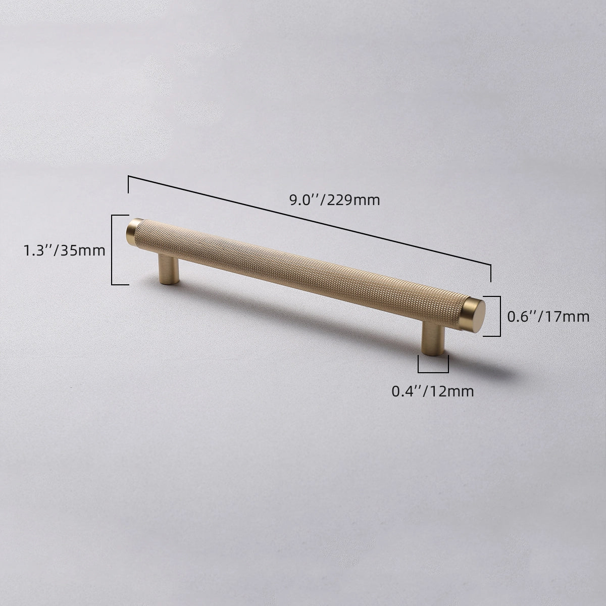 knurled brass cabinet pull