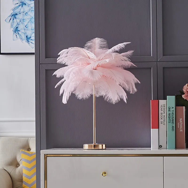 modern feather table lamp