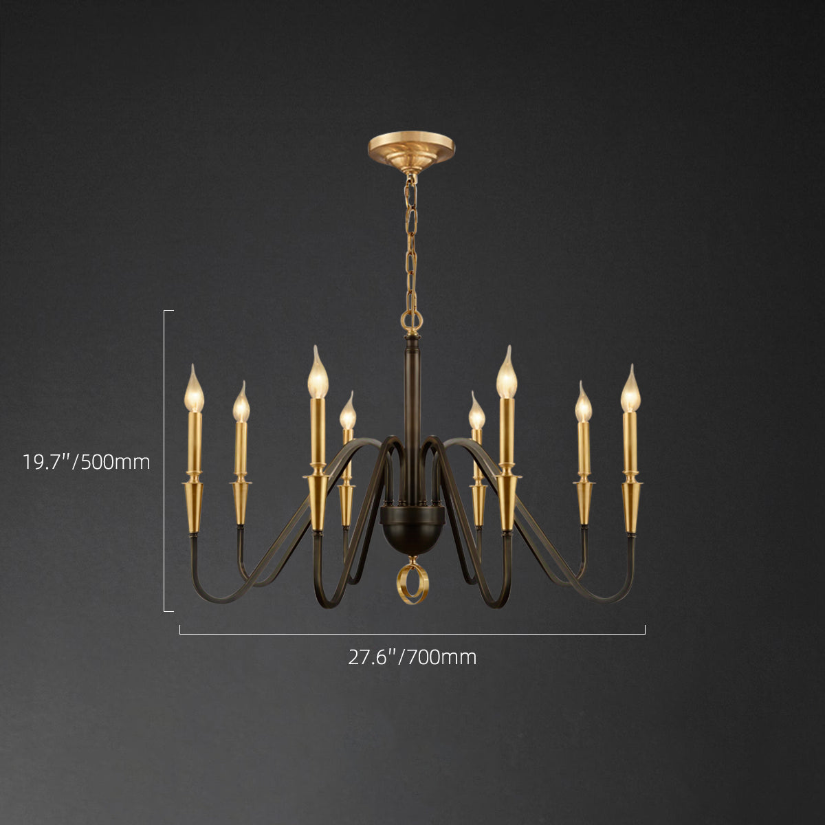 elegant black brass chandelier
