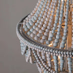 boho wood beaded chandelier