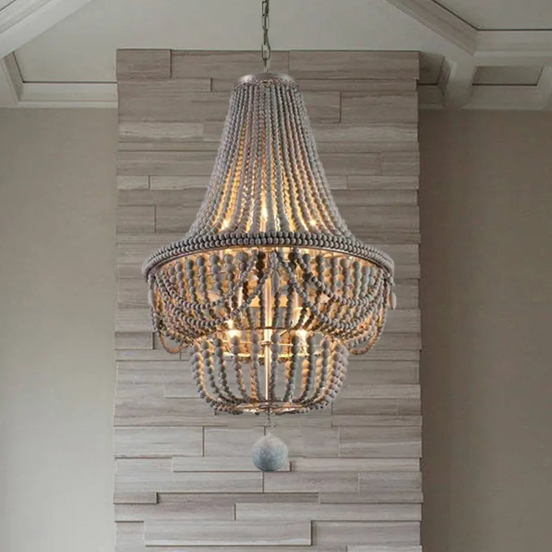 boho beaded chandelier lamp
