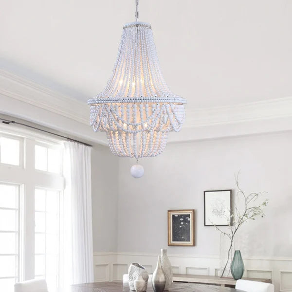 round beaded chandelier
