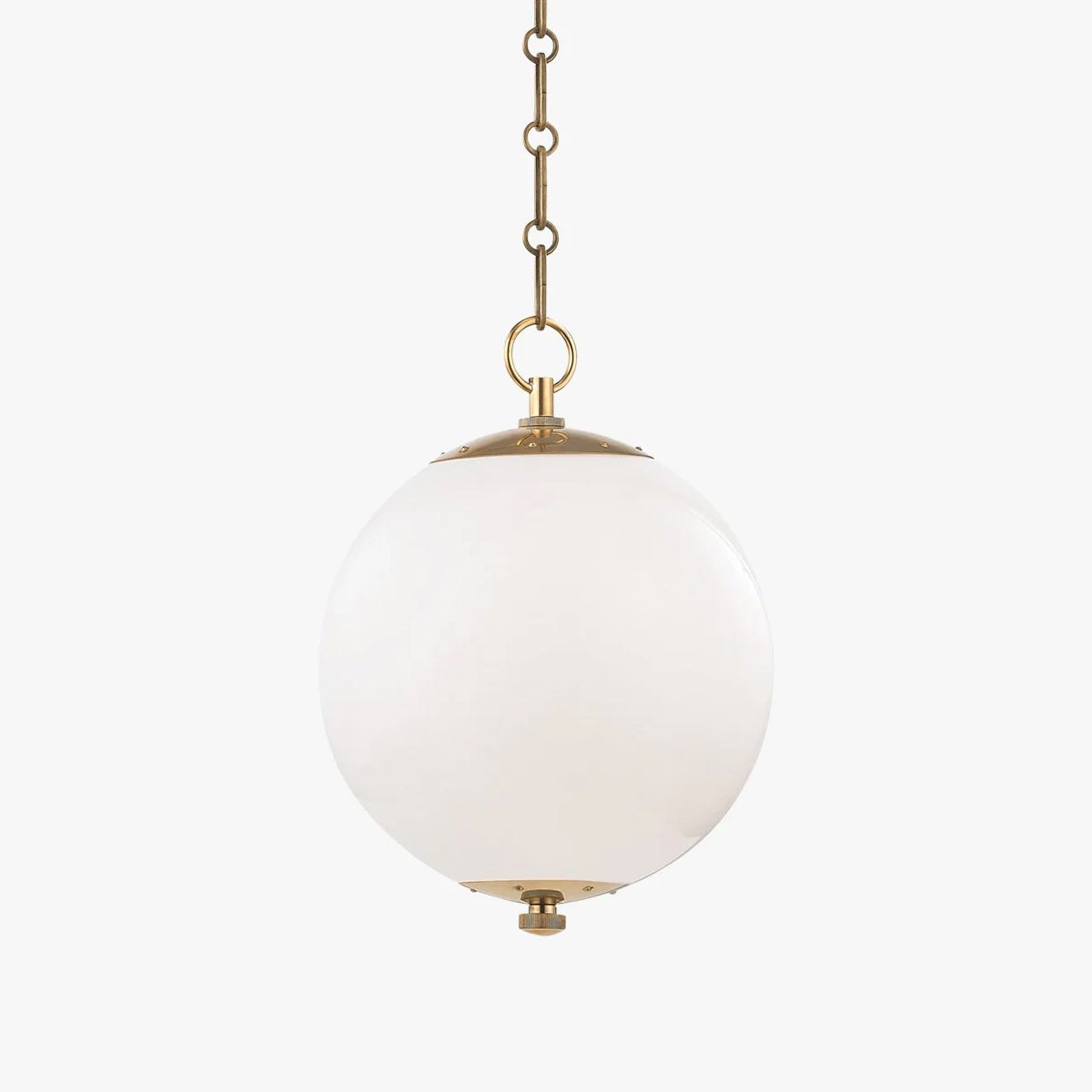 Kikki Aged Brass Opal Glass Globe Pendant