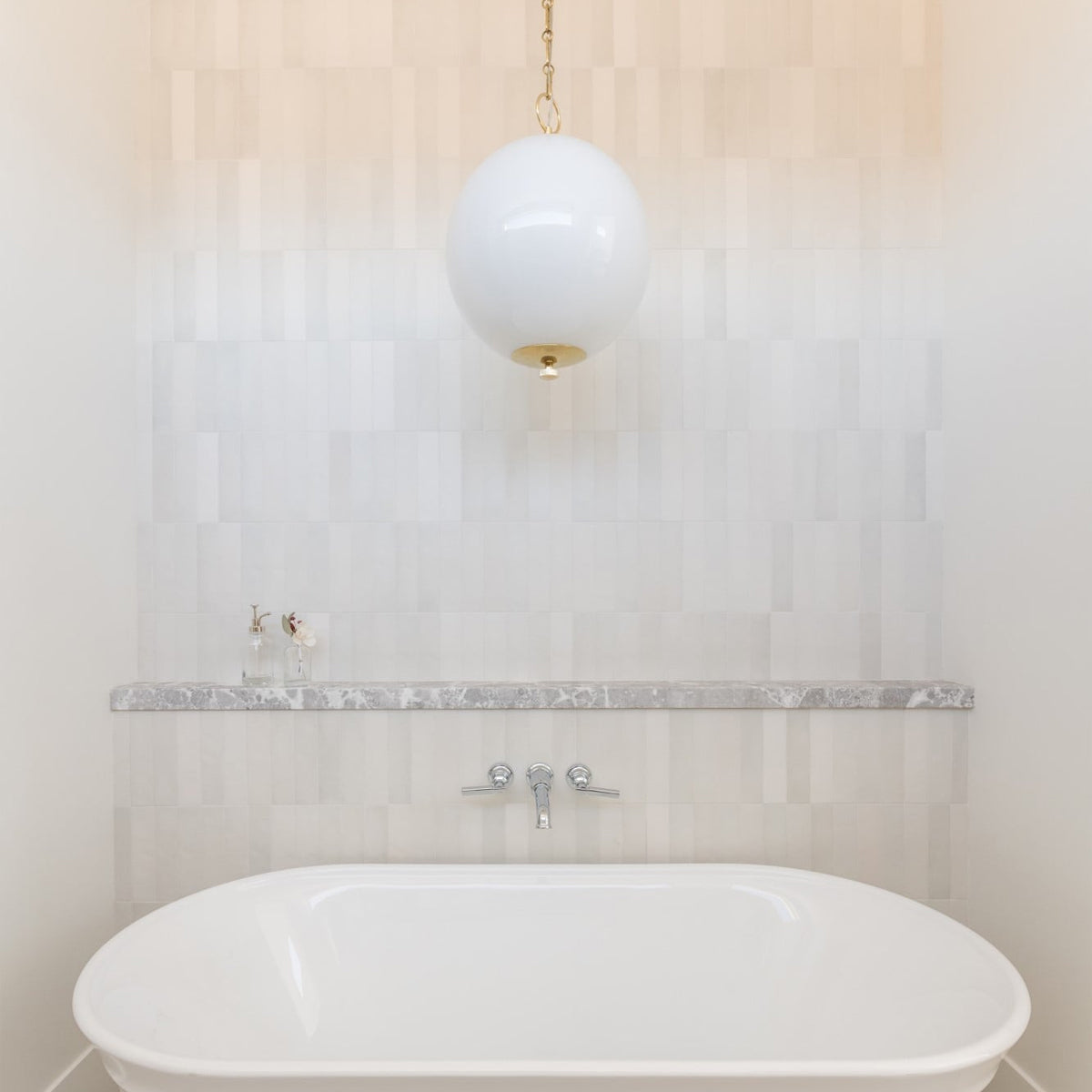 Kikki Aged Brass Opal Glass Globe Pendant