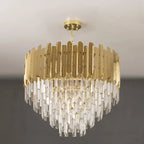 round gold chandelier